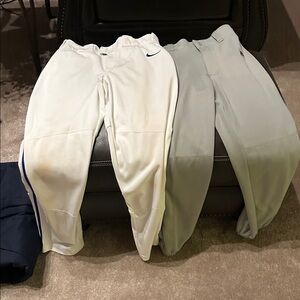 Nike/Adidas Kids White and Gray baseball Pants